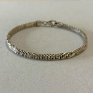 925 Sterling Silver Netted Mesh Chain Bracelet 7.5”